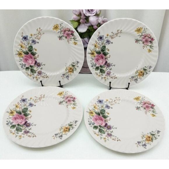 Royal Doulton England Arcadia H4802 Dinner Plates Brown Backstamp Set of 4 - Picture 1 of 7